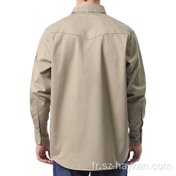 FR Work Shirt Chemises de travail à manches longues pour hommes